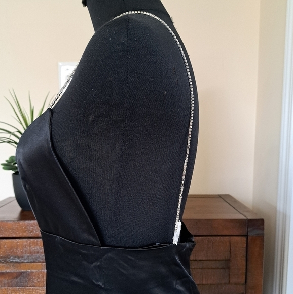 Zara  Black Satin Dress - NWOT - Picture 6 of 14